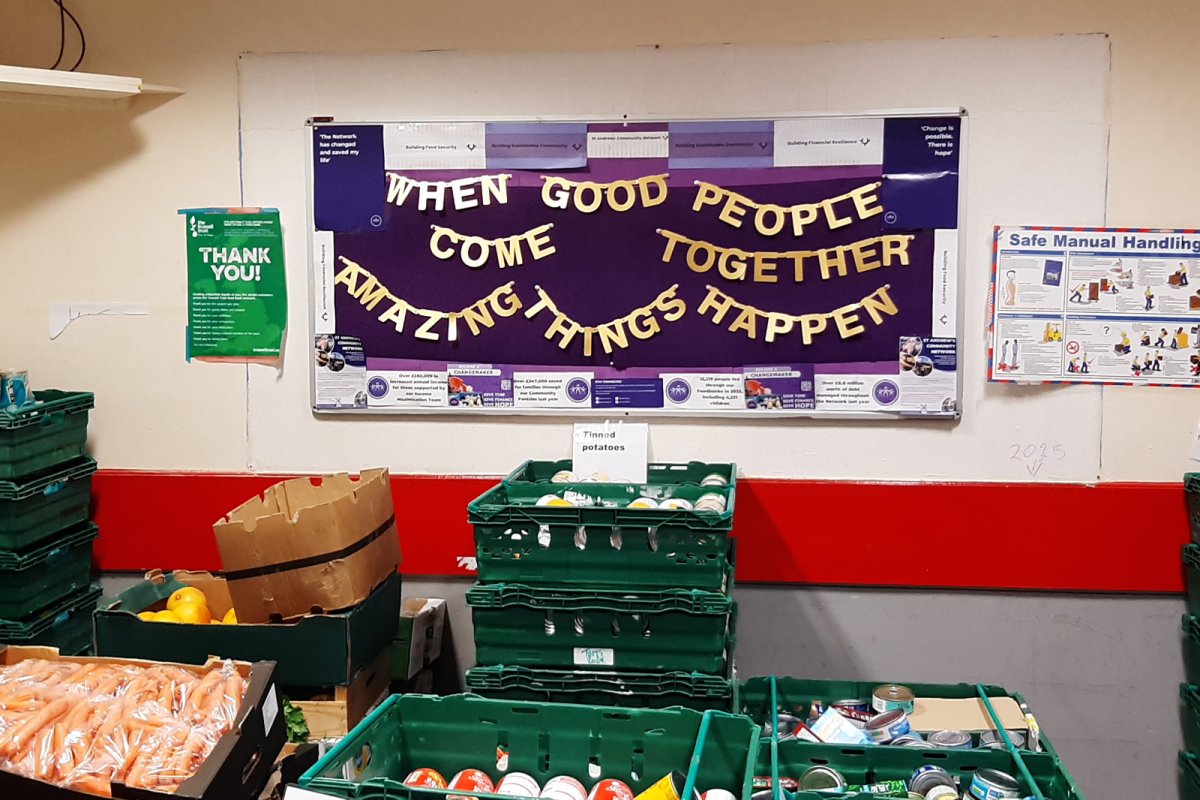 St Andrews Community Network food hub. Credit: Sofia Parente