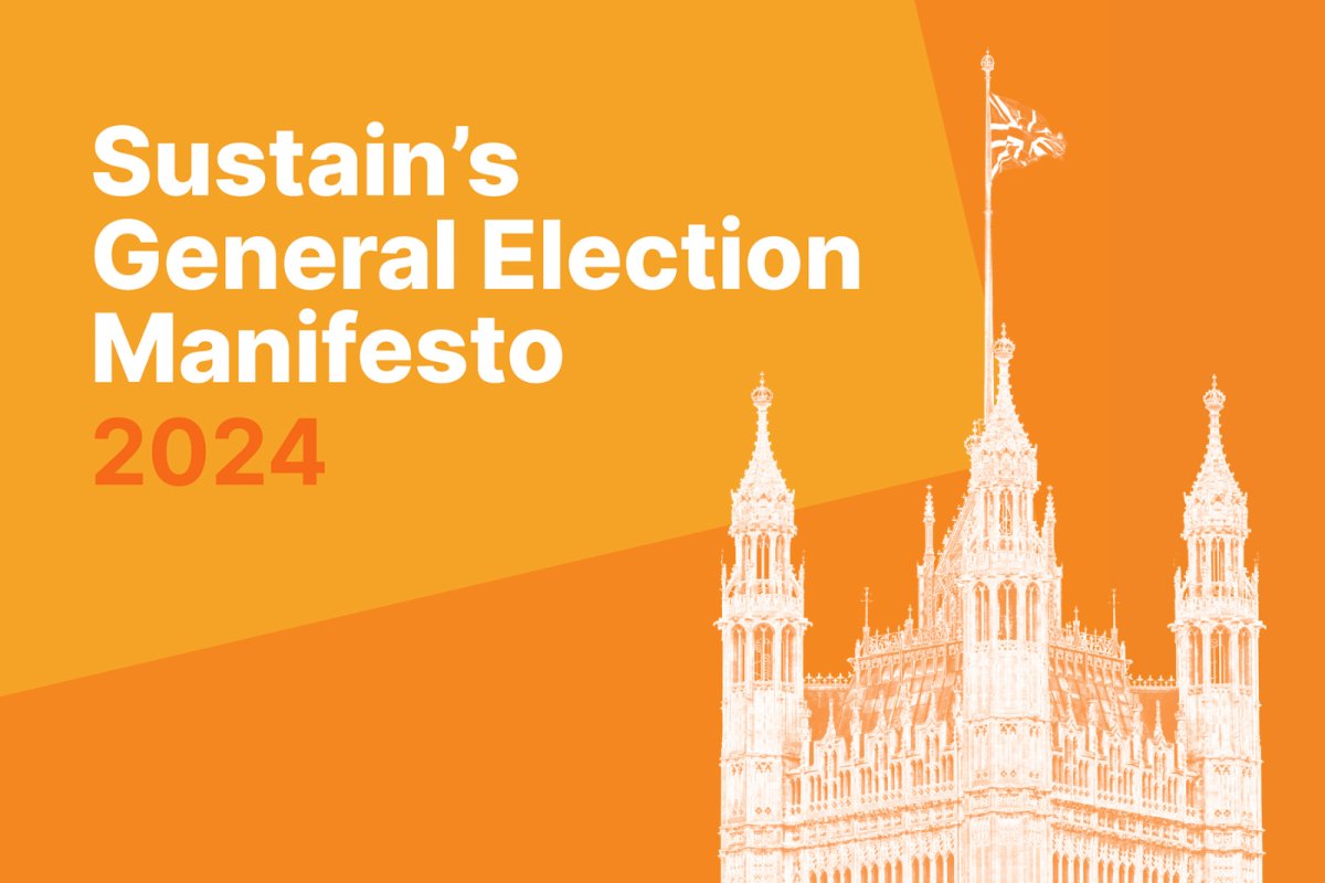 Sustain’s General Election Manifesto 2024 card. Credit: 