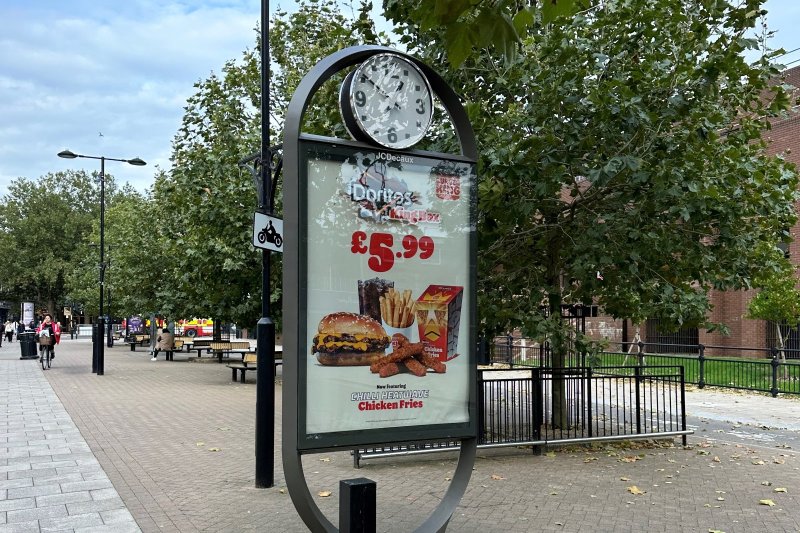 An unhealthy food advert in Peterborough.. Credit: Peterborough Council
