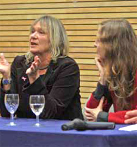 Claire Lewis and Caroline Bennett speaking at the University of Winchester LIFE event